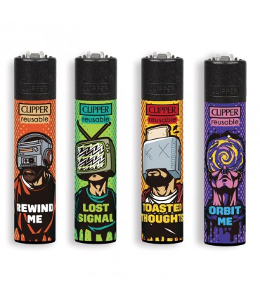Accendino Clipper Large HEADSPACE  conf. 48 pz. assortiti con 4 grafiche