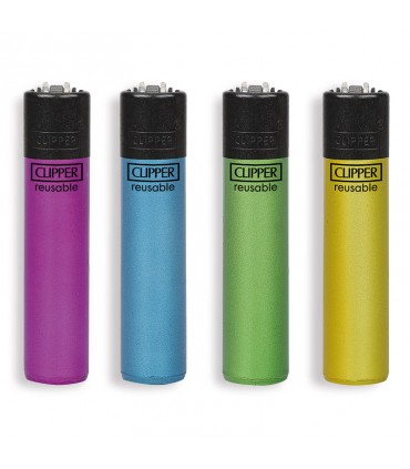 Accendino Clipper Large CRYSTAL FLUO 2  conf. 48 pz. assortiti con 4 grafiche