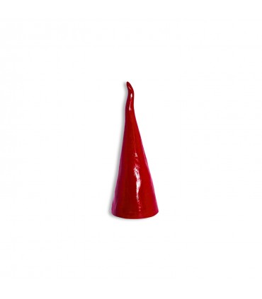 Corno DA TAVOLO 18 CM. in terracotta, modellato e dipinto interamente a mano con colori acrilici