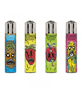 Accendino Clipper Micro DIABOLIC FRUIT conf. 48 pz. assortito con 4 grafiche