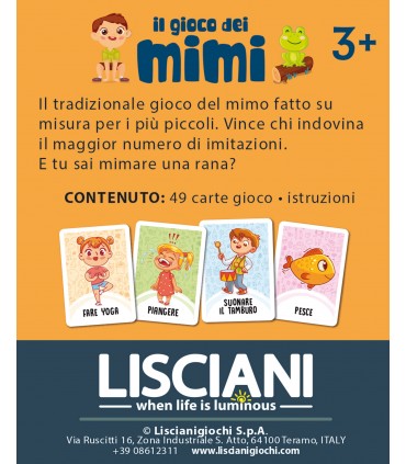 LUDOTECA LE CARTE DEI BAMBINI "IL GIOCO DEI MIMI" INDOVINA PIU IMITAZIONI POSSIBILI PER VINCERE LISCIANI GIOCHI