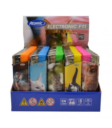 Accendino Elettronico ATOMIC CATS II  ASSORTED conf. 50 pz. ASSORTITO CON 5 FANTASIE
