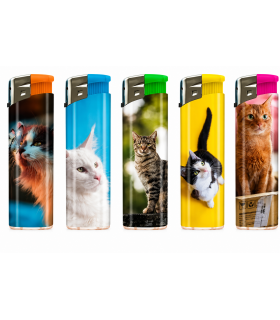 Accendino Elettronico ATOMIC CATS II  ASSORTED conf. 50 pz. ASSORTITO CON 5 FANTASIE