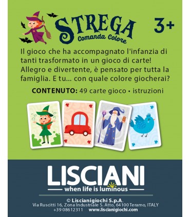 LUDOTECA LE CARTE DEI BAMBINI "STREGA COMANDA COLORE" 49 CARTE ALLEGRO E DIVERTENTE PER TUTTA LA FAMIGLIA LISCIANI GIOCHI