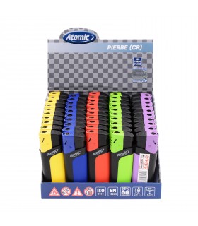 Accendino Elettronico ATOMIC RUBBER Turbo Jet conf. 50 PZ. assortito con 5 colori