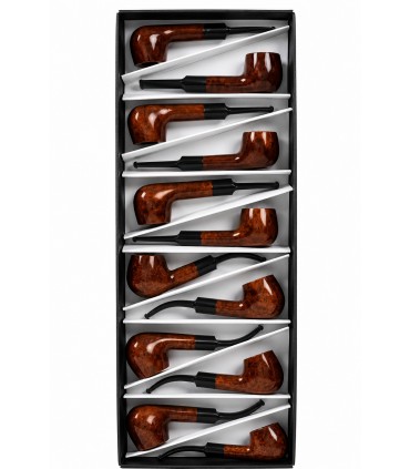 Pipa in LEGNO MARRONE LUCIDO Atomic L.12 cm Expo da 12pz. Assortiti