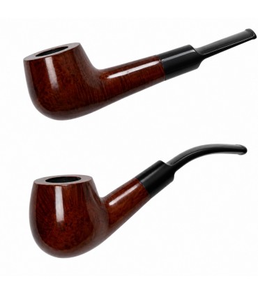 Pipa in LEGNO MARRONE LUCIDO Atomic L.12 cm Expo da 12pz. Assortiti