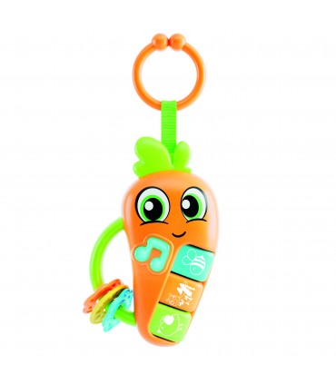 CAROTINA BABY CARROT Sonaglio elettronico +3M Musicale con Anelli per la Dentizione LISCIANIGIOCHI