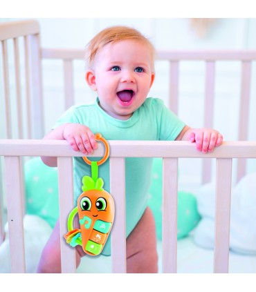 CAROTINA BABY CARROT Sonaglio elettronico +3M Musicale con Anelli per la Dentizione LISCIANIGIOCHI