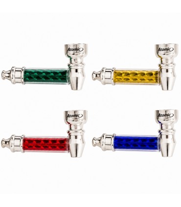 Pipette ATOMIC HOLOGRAM FOIL in metallo expo da 24pz. assortiti IN 4 colori