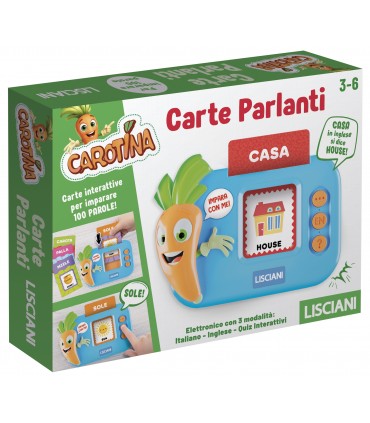 CAROTINA BABY CARTE PARLANTI INTERATTIVE PER IMPARARE 100 PAROLE LISCIANI GIOCHI