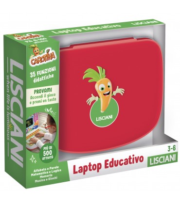 CAROTINA LAPTOP EDUCATIVO OLTRE 30 FUNZIONI,PARLANTE E INTERATTIVO LISCIANI GIOCHI