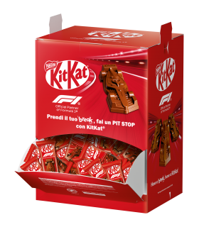 KIT KAT ICON CARS F1 MARSUPIO DA 1.25KG(114PZ.) (IN PRENOTAZIONE META' SETTEMBRE)