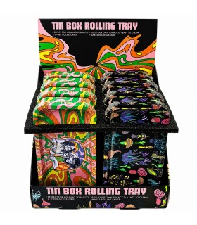 SET ATOMIC PER ROLLARE IN METALLO CON SPAZZOLINO E SACCHETTO ANTIODORE Design esclusivo con grafiche psichedeliche