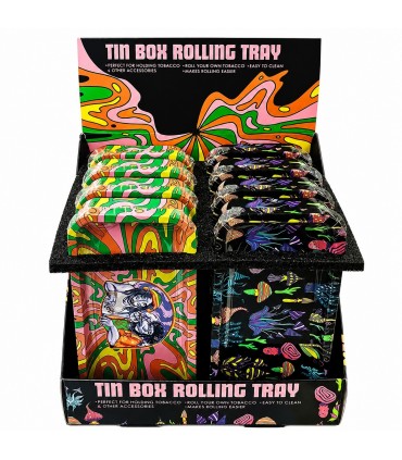 SET ATOMIC PER ROLLARE IN METALLO CON SPAZZOLINO E SACCHETTO ANTIODORE Design esclusivo con grafiche psichedeliche