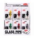 Pipe in vetro per Tabacco Atomic con retine di ricambio blisterate singolarmente colori assortiti CONF.24PZ
