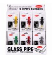 Pipe in vetro per Tabacco Atomic con retine di ricambio blisterate singolarmente colori assortiti CONF.24PZ