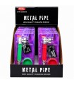 Pipe IN METALLO per Tabacco Atomic con GRINDER E retine di ricambio blisterate singolarmente colori assortiti CONF.12PZ