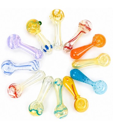 Pipe IN VETRO ATOMIC DA 8CM LAVORAZIONI ARTISTICHE E DETTAGLI DECORATIVI UNICI CONF.12PZ