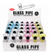 Pipe IN VETRO ATOMIC DA 14CM Design moderno con finitura effetto splatter CONF.24PZ