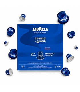 Capsule Lavazza IN ALLUMINIO CREMA E GUSTO risveglio CLASSICO Compatibili Nespresso conf. da 80 capsule
