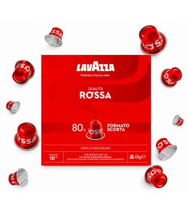 capsule Lavazza IN ALLUMINIO QUALITA' ROSSA Compatibili Nespresso conf. da 80 capsule