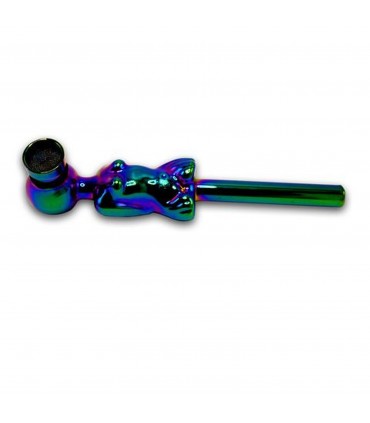 Pipette ATOMIC in VETRO A FORMA DI BUSTO RAINBOW DA 14CM Effetto Iridescente CONF. da 24 pz.
