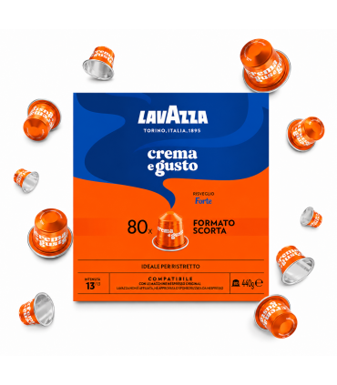 capsule Lavazza IN ALLUMINIO Crema E Gusto RISVEGLIO FORTE Compatibili Nespresso conf. da 80 capsule