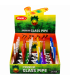 Pipette ATOMIC in vetro DA 13CM DESIGN MODERNO CON TESTA IN METALLO e CONF. da 24 pz.