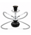 Narghilè Champ Al Malik hookah  in Acrilico colorato 2 Tubo flessibile cromato  H.25 cm colore nero zucca