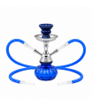 Narghilè Champ Al Malik hookah in Acrilico colorato 2 Tubi flessibili cromati  H.25 cm colore blu zucca