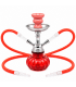 Narghilè Champ Al Malik hookah in Acrilico colorato 2 Tubi flessibili cromato H.25 cm colore rosso zucca