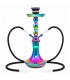 Narghilè Champ Al Malik hookah in Acrilico colorato 2 Tubi flessibili neri H.45 cm colore placcato arcobaleno