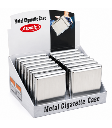 Portasigarette Atomic in Metallo Satinato Opaco Conf. 12 pz