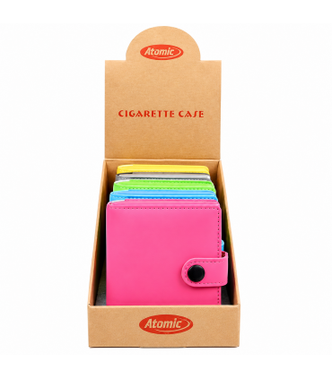 Portasigarette Atomic in METALLO CON CHIUSURA AD ELASTICO E PORTAFOGLIO COLORI ASSORTITI Conf. 5 pz
