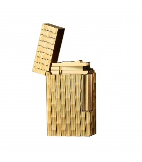 Accendino MYON PARIS PER SIGARI IN OTTONE DORATO CON DESIGN A BAMBU  IN UNA ELEGANTE SCATOLA DA REGALO
