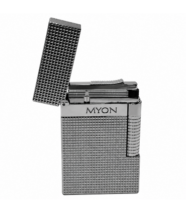 Accendino MYON PARIS BRASS Silver Square ARGENTO QUADRATO IN UNA ELEGANTE SCATOLA DA REGALO