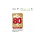 Biglietto CROMO COMPLEANNO 80 ANNI CON RILIEVO E INTERNO A  COLORICONF. 6 PZ.