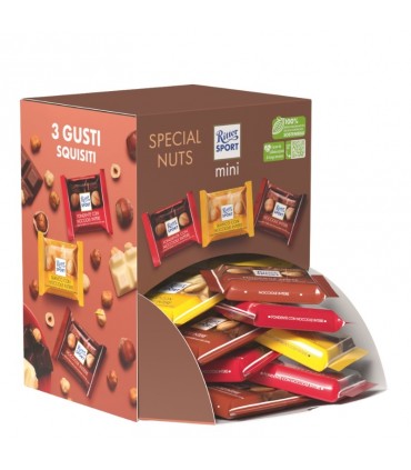 MINI RITTER SPORT SPECIAL NUTS 16.67GR EXPO A BOCCA DI LUPO DA 1.2KG (56 PZ.) in prenotazione  c/o fine settembre