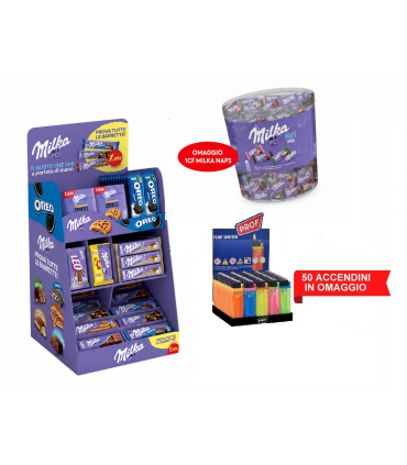 EXPO MILKA & OREO 248PZ+ 1 CF. MILKA NAPS 207 PZ. in omaggio 50 acc.prof IN PRENOTAZIONE CON CONSEGNA A META' SETTEMBRE