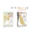 Biglietto Cromo Anniversario Nozze CON GLITTER E INTERNO A COLORI  conf. 12 pz. assortiti