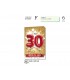 Biglietto CROMO COMPLEANNO 30 ANNI CON RILIEVO E INTERNO A COLORI CONF. 6 PZ.