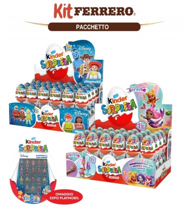 FERRERO KIT KINDER SORPRESA PLAYMOBIL DISNEY (48PZ) + MERMAIDS SIRENE (48PZ) TOT 96PZ.IN PRENOTAZIONE C/O DA FINE SETTEMBRE