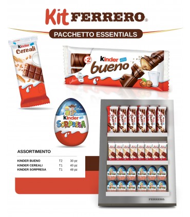 FERRERO PACCHETTO ESSENTIALS CON 1CF. X OVETTO KINDER PLAYMOBIL-KINDER BUENO-KINDER CEREALI IN PRENOTAZIONE C/O FINE SETTEMBRE
