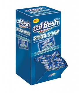 CHEWING GUM COLFRESH X-TRA MINT FRESCHEZZA EXTRA SENZA ZUCCHERO  EXPO A BOCCA DI LUPO DA 200 PZ.