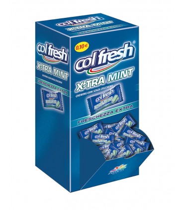 CHEWING GUM COLFRESH X-TRA MINT FRESCHEZZA EXTRA SENZA ZUCCHERO  EXPO A BOCCA DI LUPO DA 200 PZ.