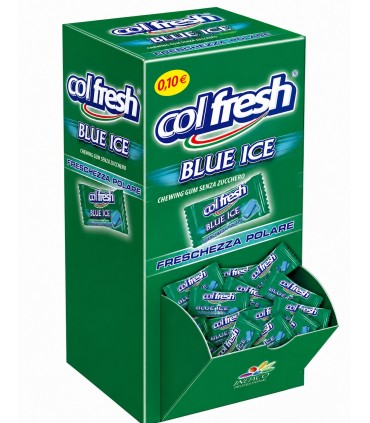 CHEWING GUM COLFRESH BLUE ICE FRESCHEZZA POLARE SENZA ZUCCHERO EXPO A BOCCA DI LUPO DA 200 PZ.