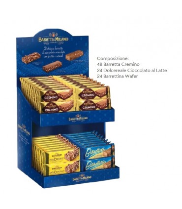 ESPOSITORE BARRETTE BARATTI&MILANO 22gr. DA 96 PZ. ASSORTITI (IN PRENOTAZIONE I PRIMI DI ottobre)