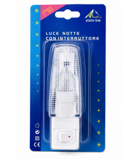 Luce notte con interruttore ON E OFF ARLUX ALIMENTAZIONE 230V Potenza 5 Watt