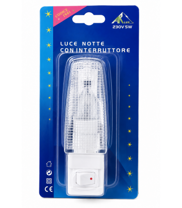 Luce notte con interruttore ON E OFF ARLUX ALIMENTAZIONE 230V Potenza 5 Watt